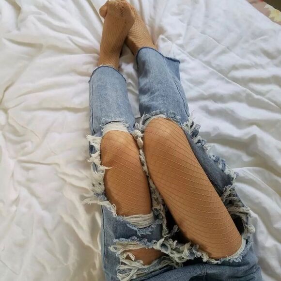 🆕Tan High Waisted Fishnet Tights Stockings - Picture 5 of 6